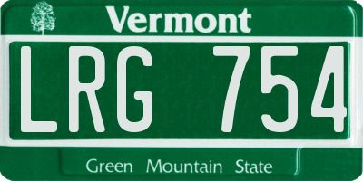 VT license plate LRG754
