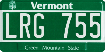 VT license plate LRG755
