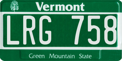 VT license plate LRG758