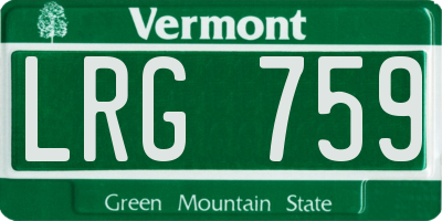VT license plate LRG759