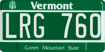 VT license plate LRG760