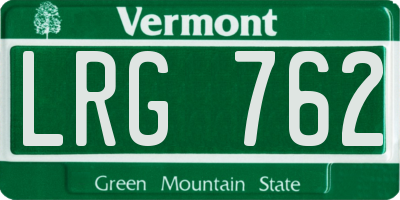 VT license plate LRG762