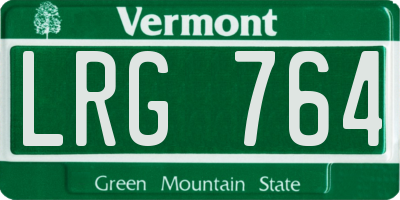 VT license plate LRG764