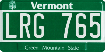 VT license plate LRG765