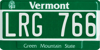 VT license plate LRG766