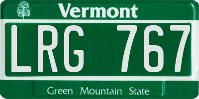 VT license plate LRG767