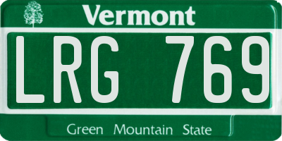 VT license plate LRG769