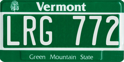 VT license plate LRG772