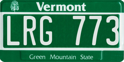 VT license plate LRG773
