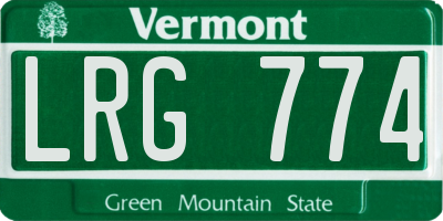 VT license plate LRG774