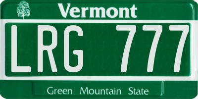 VT license plate LRG777