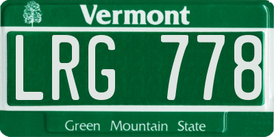VT license plate LRG778