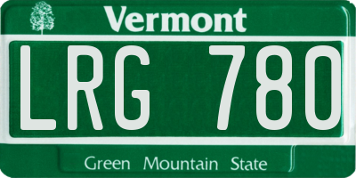 VT license plate LRG780