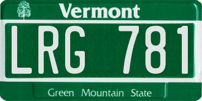 VT license plate LRG781