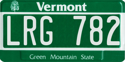 VT license plate LRG782