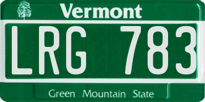 VT license plate LRG783