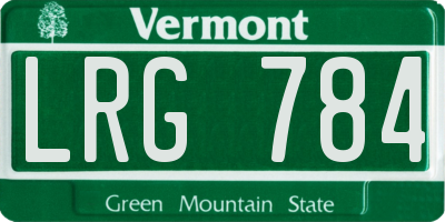 VT license plate LRG784