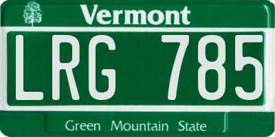 VT license plate LRG785