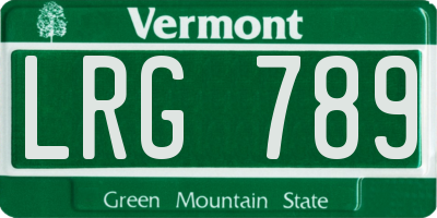 VT license plate LRG789