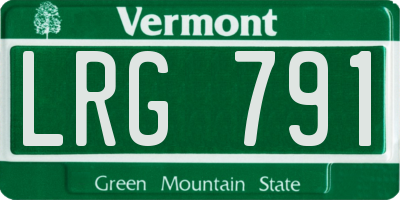VT license plate LRG791