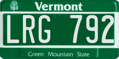 VT license plate LRG792