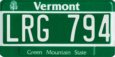 VT license plate LRG794