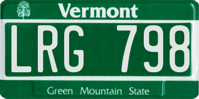 VT license plate LRG798