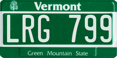 VT license plate LRG799