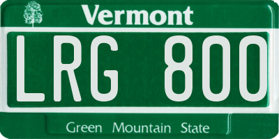 VT license plate LRG800