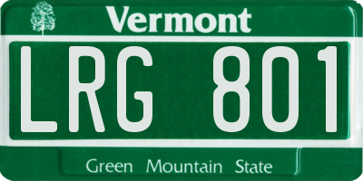 VT license plate LRG801