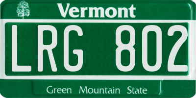 VT license plate LRG802