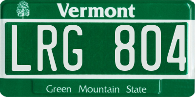 VT license plate LRG804