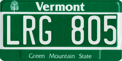VT license plate LRG805