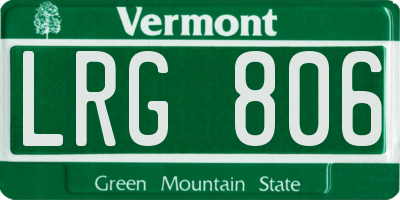 VT license plate LRG806