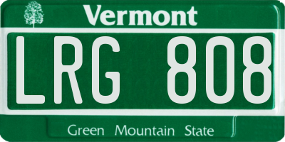 VT license plate LRG808