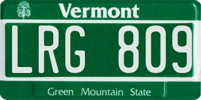 VT license plate LRG809