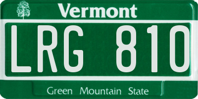 VT license plate LRG810