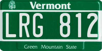 VT license plate LRG812