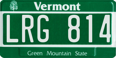 VT license plate LRG814