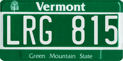 VT license plate LRG815