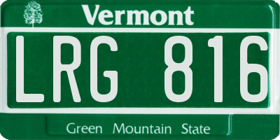 VT license plate LRG816