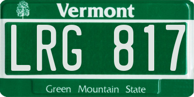 VT license plate LRG817