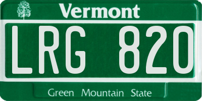 VT license plate LRG820