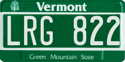 VT license plate LRG822