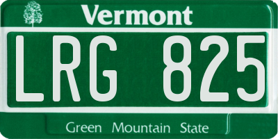 VT license plate LRG825