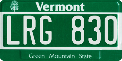 VT license plate LRG830