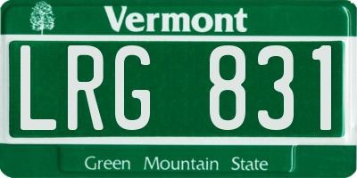VT license plate LRG831