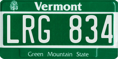 VT license plate LRG834