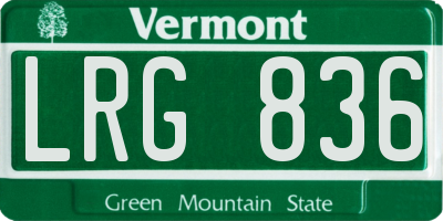 VT license plate LRG836
