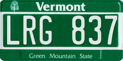 VT license plate LRG837